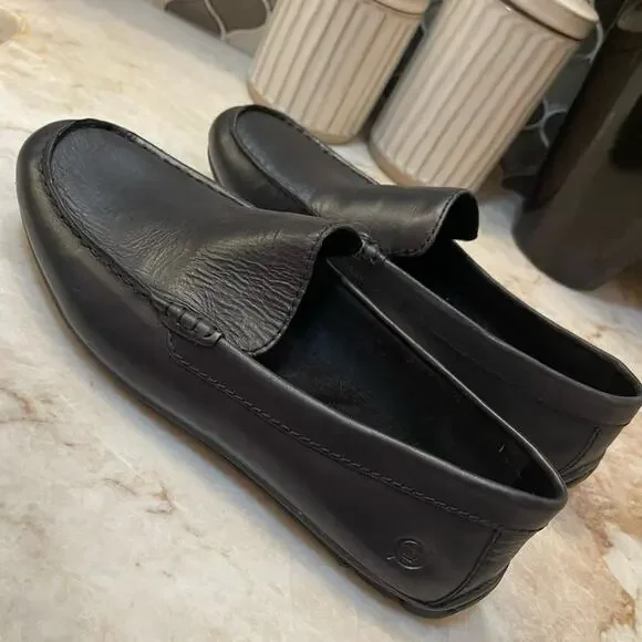 Born Allan black leather driving loafers Sz 8 BORN Shoes Loafers Allan Solid Black Leather Slip on Casual  main image 2